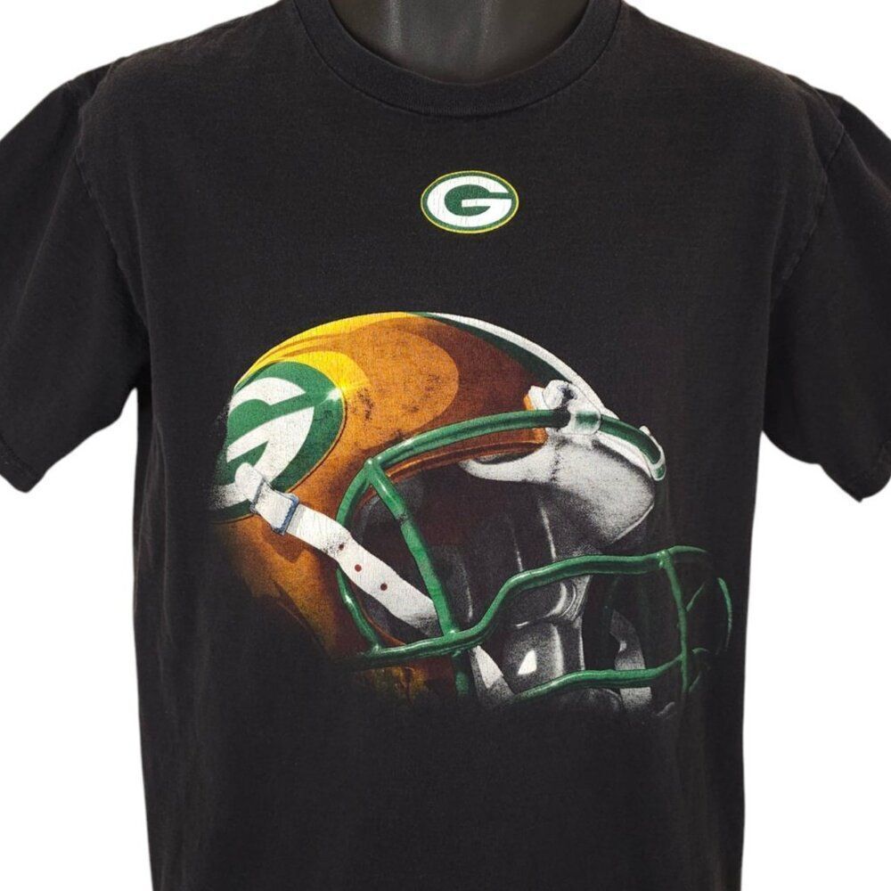 Green Bay Packers T Shirt Mens Size Medium Black NFL Football